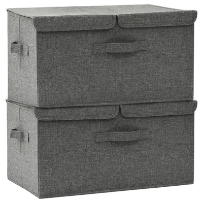 Boîtes de rangement Vidaxl 2 PCS 50x30x25 cm Fabric Anthracite -colored