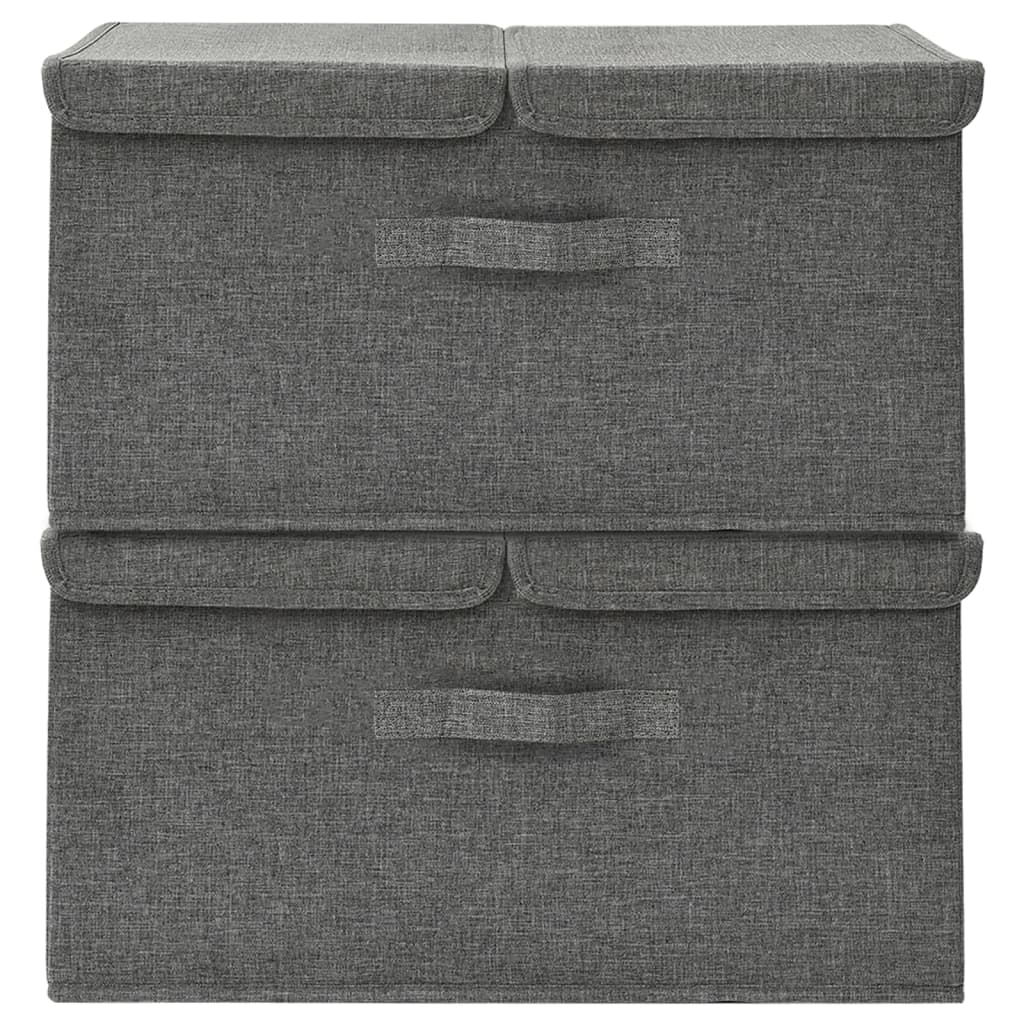 Boîtes de rangement Vidaxl 2 PCS 50x30x25 cm Fabric Anthracite -colored