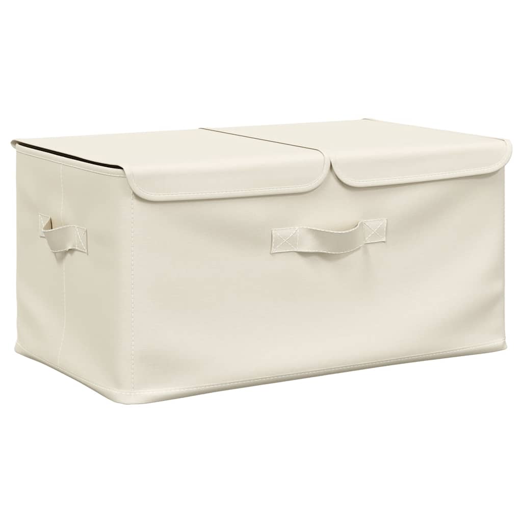 Boîte de rangement Vidaxl 50x30x25 cm Crème de tissu -colore