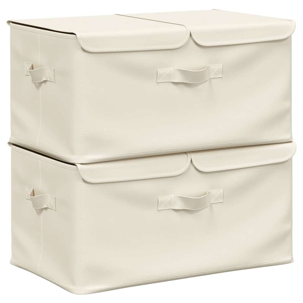 Boîtes de rangement Vidaxl 2 PCS 50x30x25 cm CRÈME COLORED