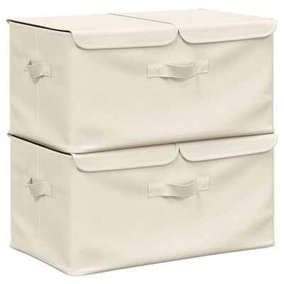 Boîtes de rangement Vidaxl 2 PCS 50x30x25 cm CRÈME COLORED