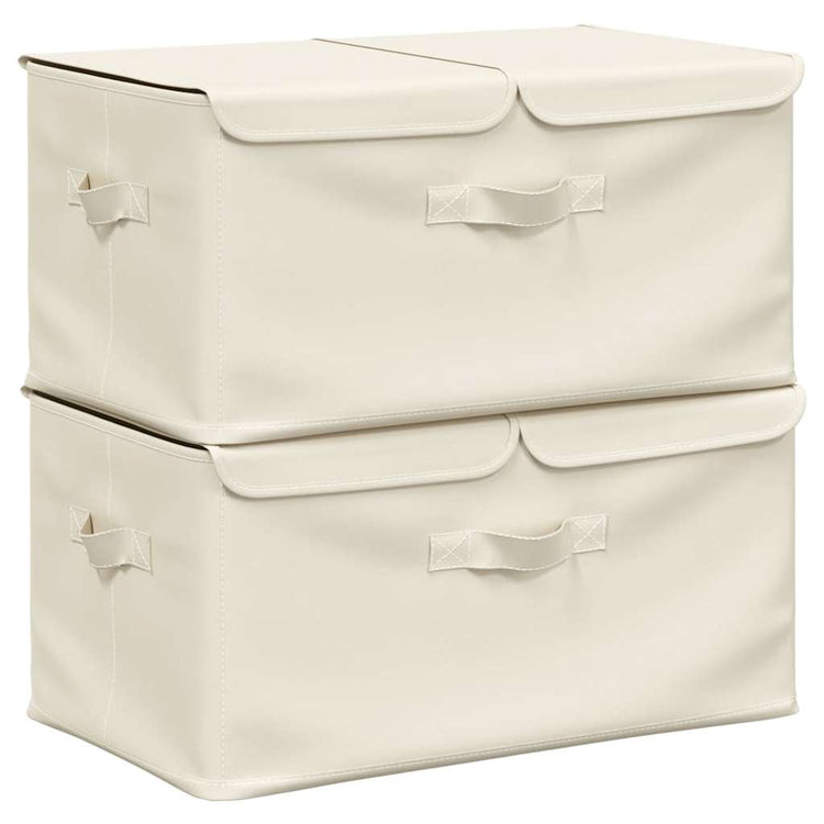 Boîtes de rangement Vidaxl 2 PCS 50x30x25 cm CRÈME COLORED