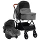 Porte-poussette Vidaxl Gris clair en acier 3-en-1 et noir