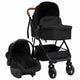 Vidaxl Pram 3-en-1 en acier de couleur anthracite et noir