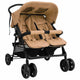 VidaXL Poussette Twin Acier Taupe
