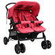 VidaXL Poussette Twin Rouge Acier