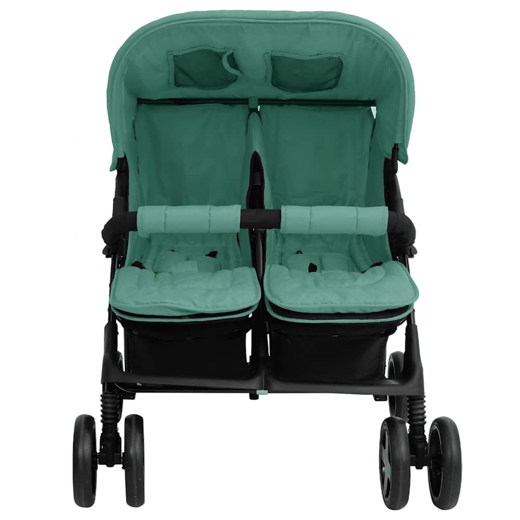 VidaXL Poussette Twin Acier Vert