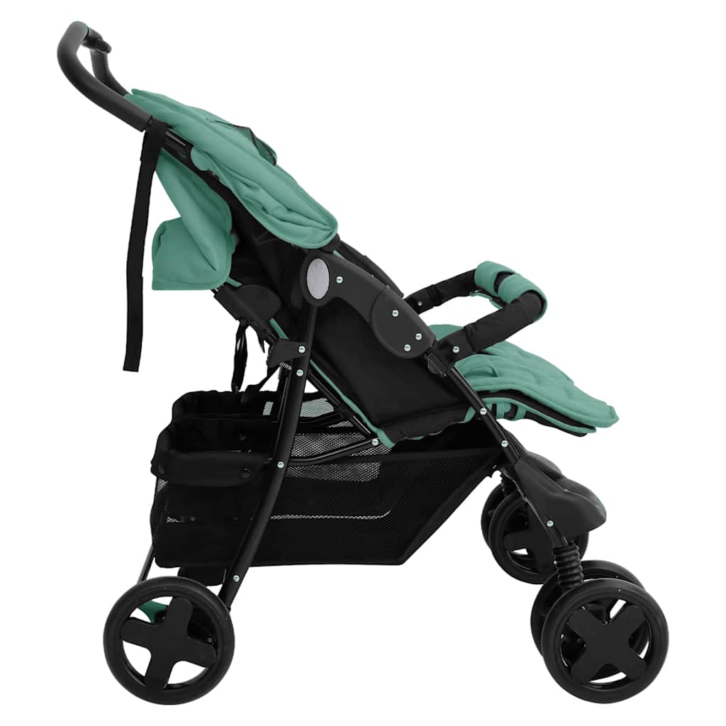 VidaXL Poussette Twin Acier Vert