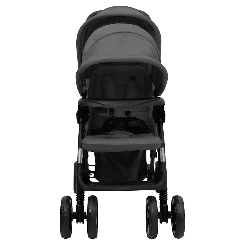 Vidaxl jumeaux en tandem en acier gris foncé