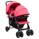 Vidaxl poussette twin tandem acier rouge