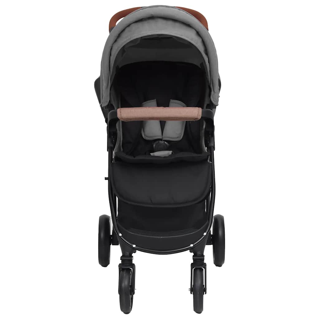 vidaXL Poussette 2-en-1 acier gris clair