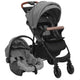 Porte-poussette Vidaxl Gris clair en acier 3-en-1