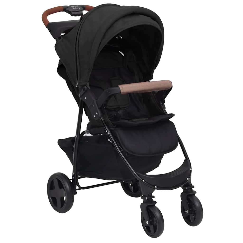 Vidaxl Pram 3-en-1 en acier de couleur anthracite