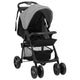 Porte-poussette Vidaxl Gris clair en acier 2 en 1 et noir