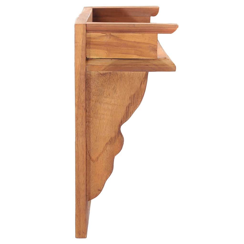Rack de manteau mural vidaxl 80x16.5x35 cm en bois de teck solide