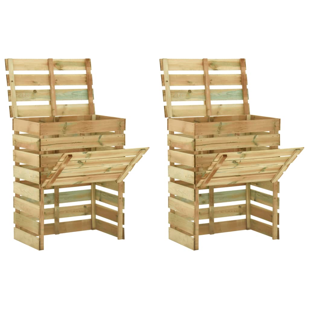 Vidaxl Garden Compost Bacs 2 ST 80x50x100 cm Bois de pin imprégné