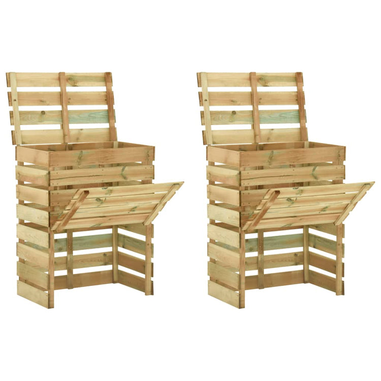Vidaxl Garden Compost Bacs 2 ST 80x50x100 cm Bois de pin imprégné