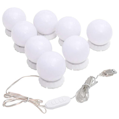 Éclairage de miroir Vidaxl avec 8 lampes LED Blanc chaud et blanc froid