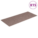 Vidaxl 15 st pedal tapis auto-adhésif rectangulaire 60x25 cm brun clair - afbeelding 2