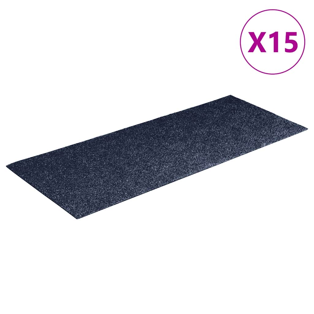 Vidaxl 15 st pedal tapis auto-adhésif rectangulaire 60x25 cm bleu gris