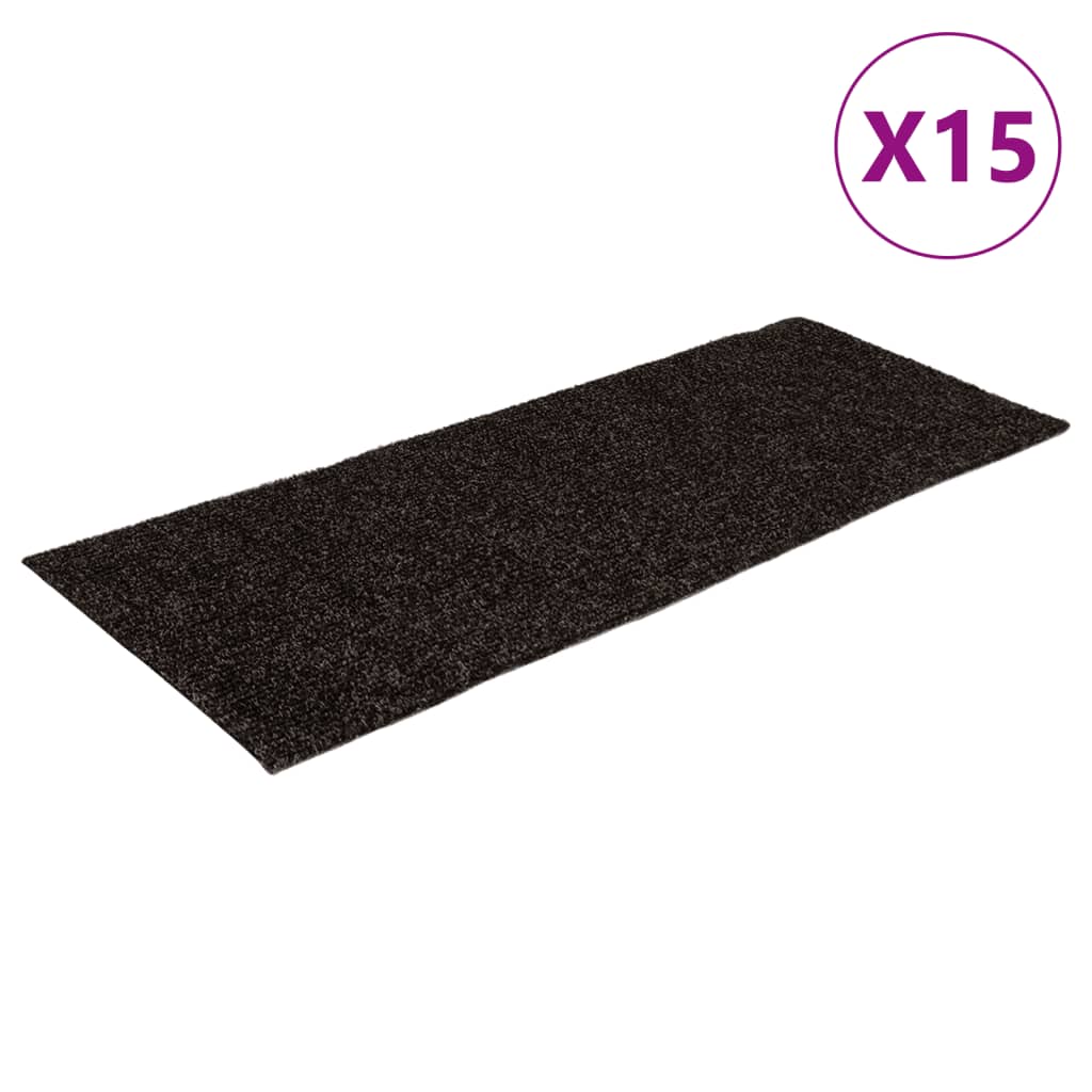 Vidaxl 15 st pédales tapis auto-adhésifs rectangulaires 60x25 cm brun