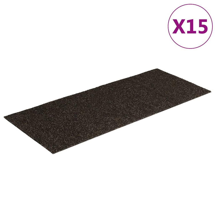 Vidaxl 15 st pedal tapis auto-adhésif rectangulaire 60x25 cm brun foncé