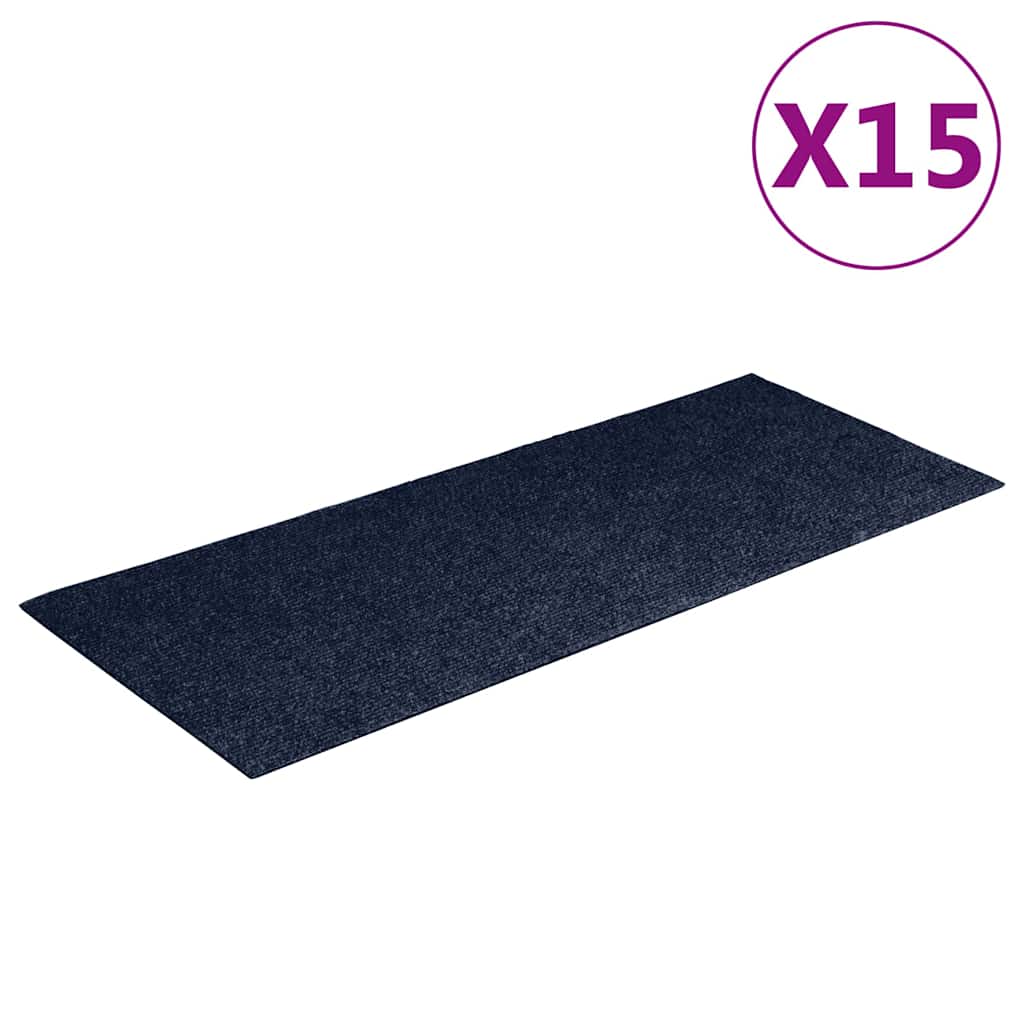 Vidaxl 15 st pedal tapis auto-adhésif rectangulaire 60x25 cm bleu