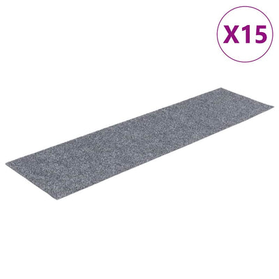 Vidaxl 15 st pédales tapis auto-adhésifs rectangulaires 76x20 cm gris clair