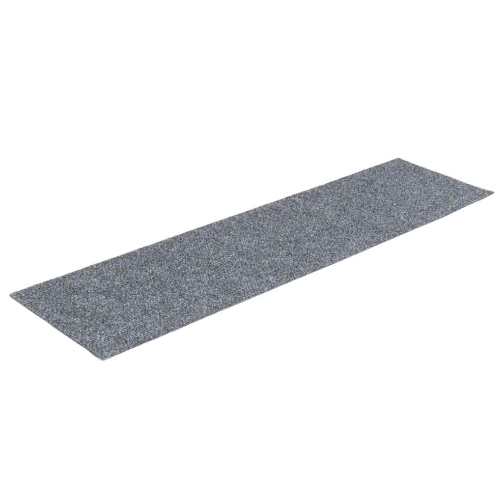 Vidaxl 15 st pédales tapis auto-adhésifs rectangulaires 76x20 cm gris clair