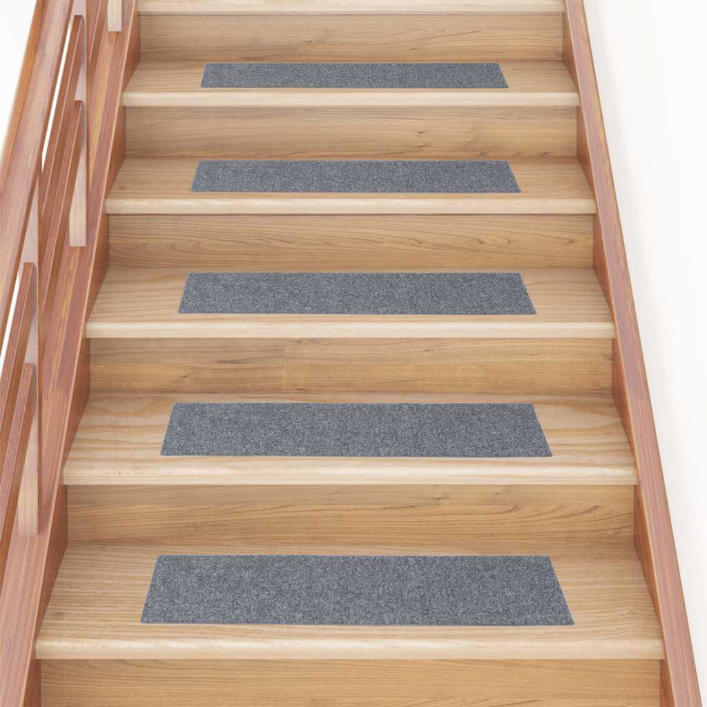 Vidaxl 15 st pédales tapis auto-adhésifs rectangulaires 76x20 cm gris clair