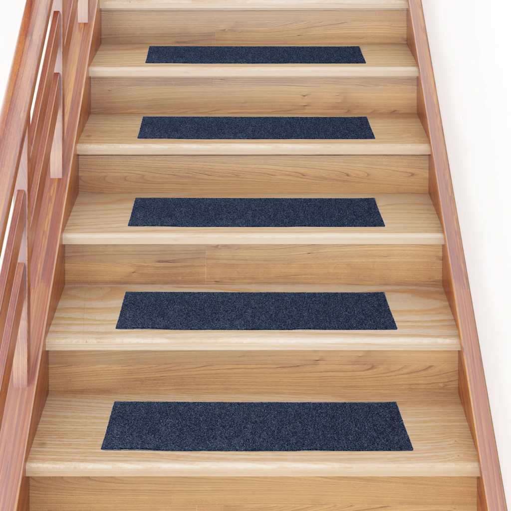 Vidaxl 15 st pédales tapis auto-adhésifs rectangulaires 76x20 cm bleu gris