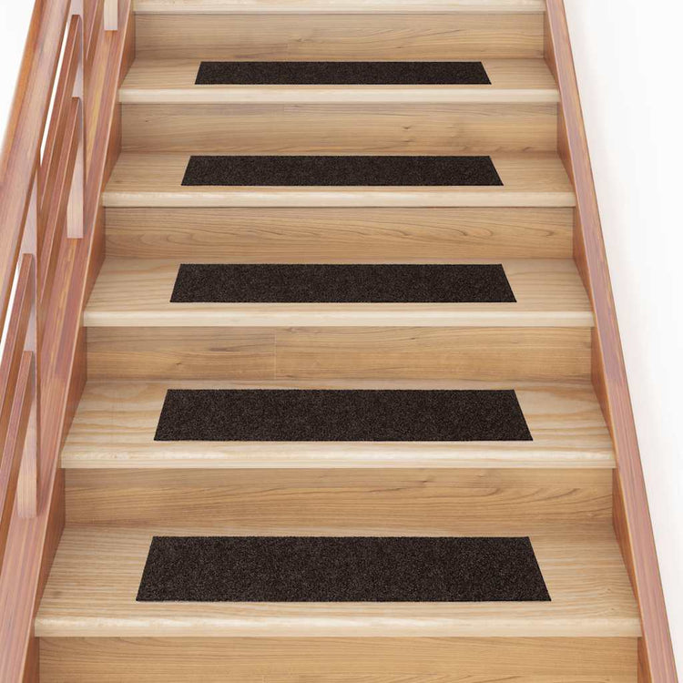 Vidaxl 15 st pedal tapis auto-adhésif rectangulaire 76x20 cm brun foncé