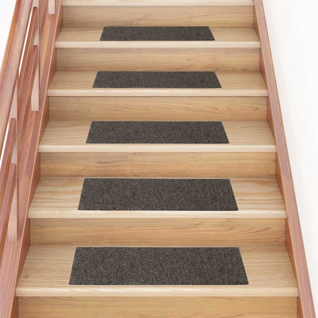 Vidaxl Stair Mats auto-adhésif 15 st rectangulaire 76x20 cm anthracite