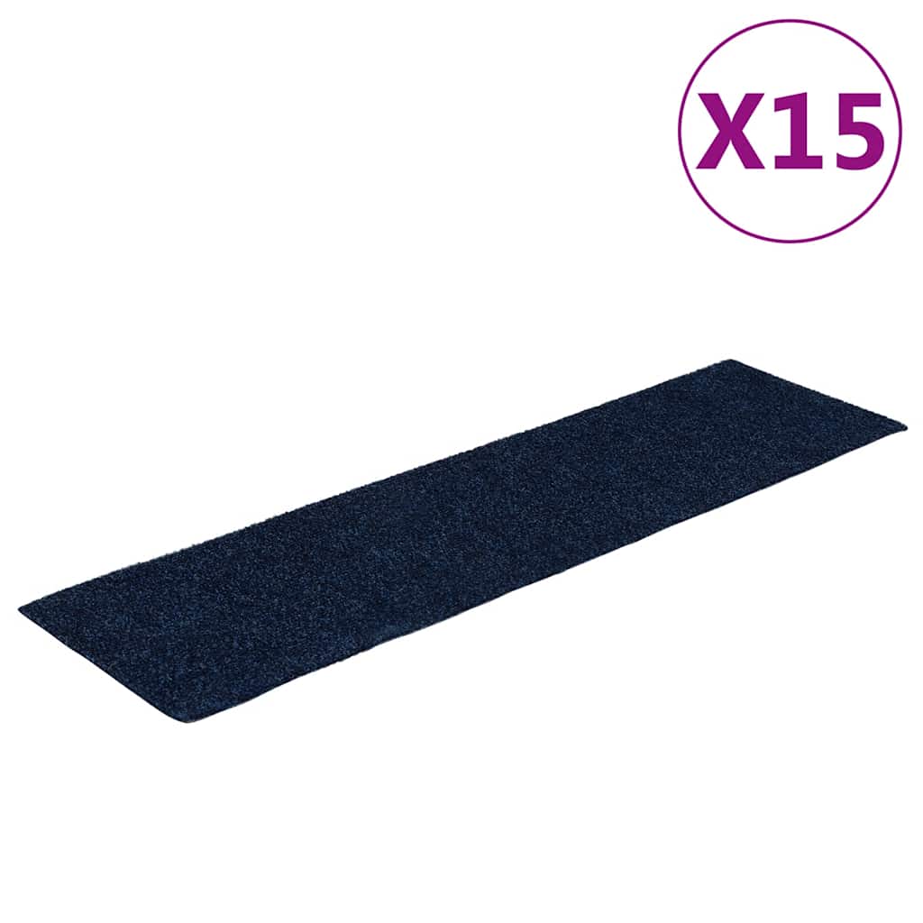 Vidaxl 15 st pédales tapis auto-adhésifs rectangulaires 76x20 cm bleu