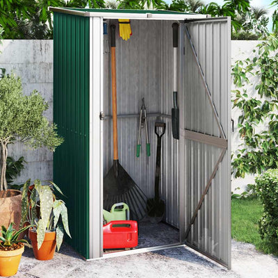 Vidaxl jardin hangar 118.5x97x209.5 cm en acier galvanisé vert