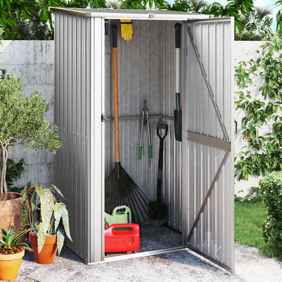 SHED JARDINE VIDAXL 118.5X97X209.5 cm Gray en acier galvanisé