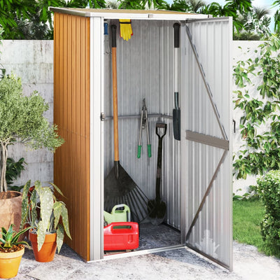 SHED JARDINE VIDAXL 118.5X97X209.5 cm Brun en acier galvanisé