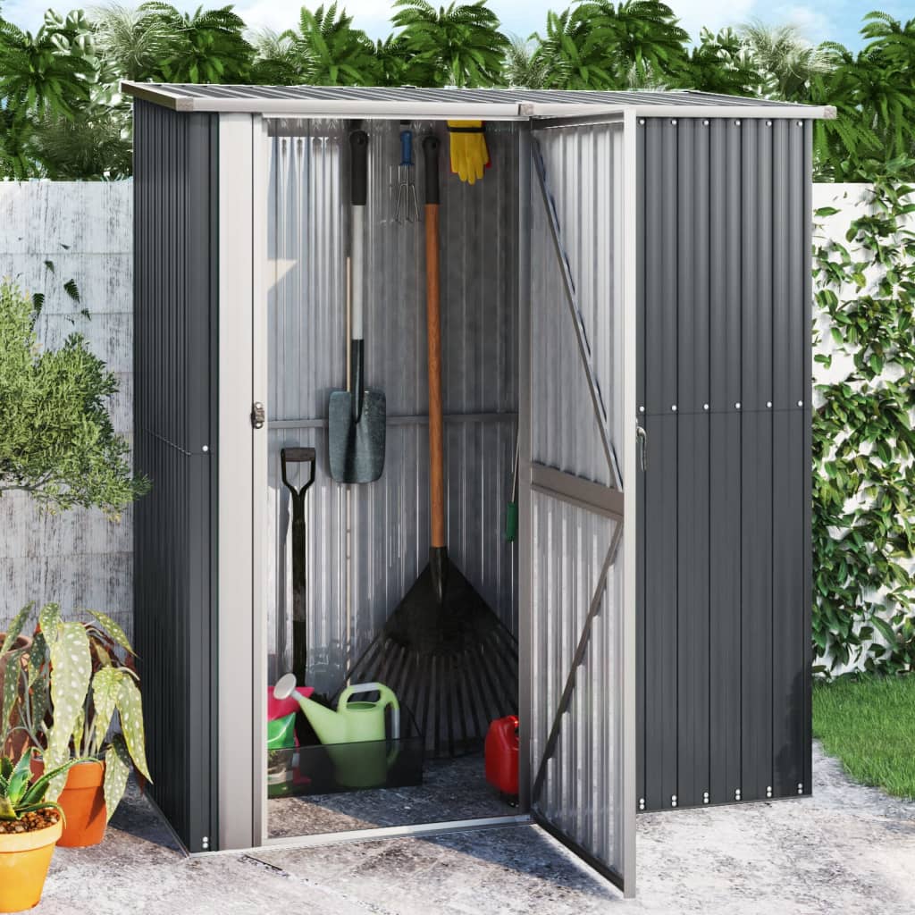 Vidaxl jardin hangar 180.5x97x209.5 cm anthracite en acier galvanisé