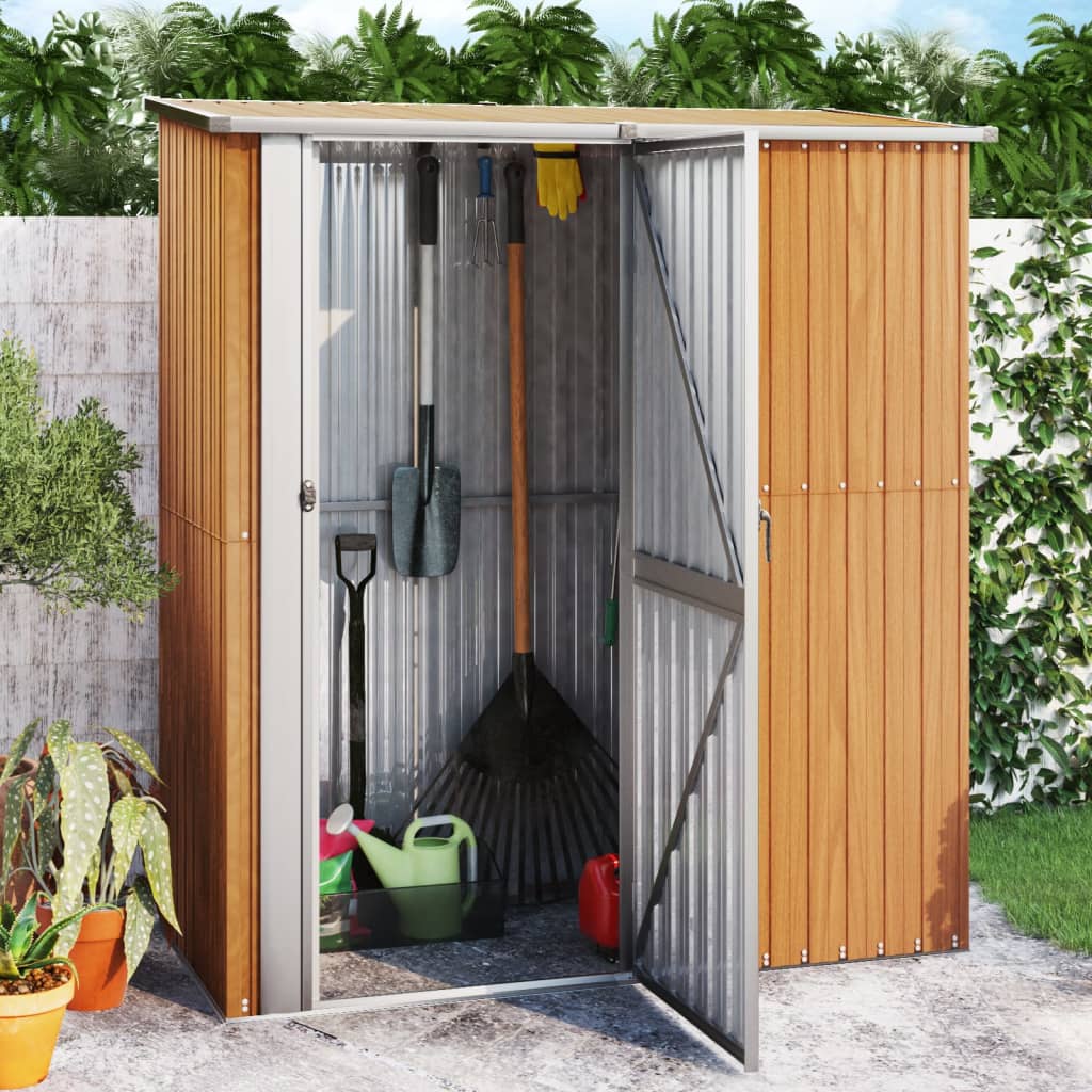 SHED JARDINE VIDAXL 180.5X97X209.5 cm Brown en acier galvanisé