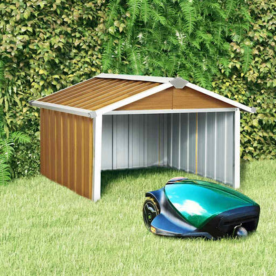 Couverture Vidaxl pour la tondeuse à gazon robotique 92x97x63 cm en acier brun