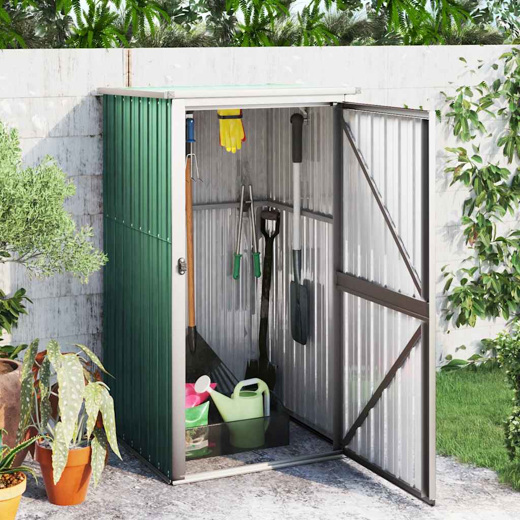 Vidaxl jardin hangar 88x89x161 cm en acier galvanisé vert