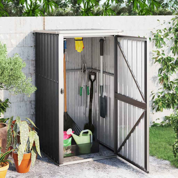 Vidaxl jardin hangar 88x89x161 cm anthracite en acier galvanisé -colore