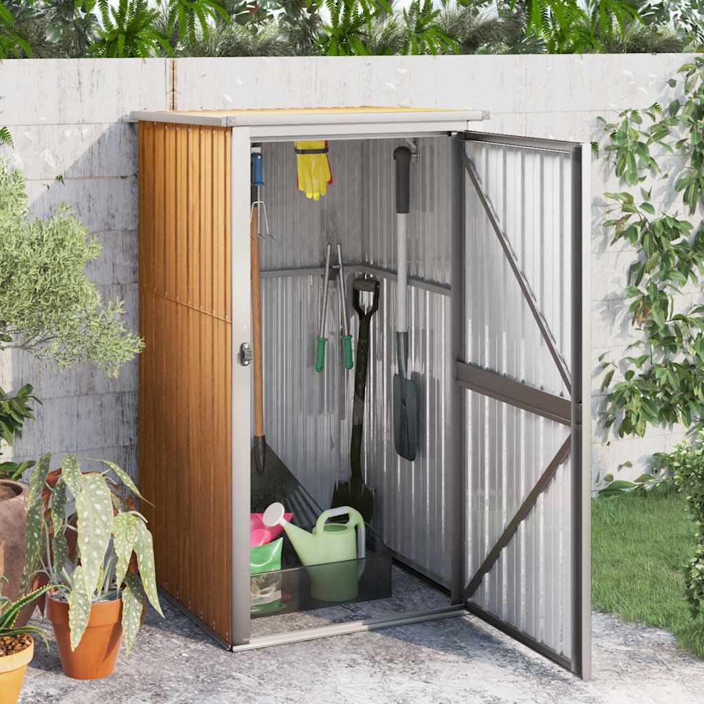 Vidaxl jardin hangar 88x89x161 cm Galvanisé en acier brun