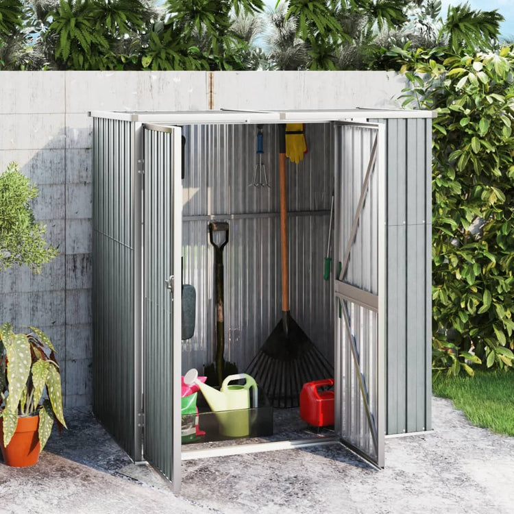 SHED JARDIN VIDAXL 161X89X161 CM Gray en acier galvanisé