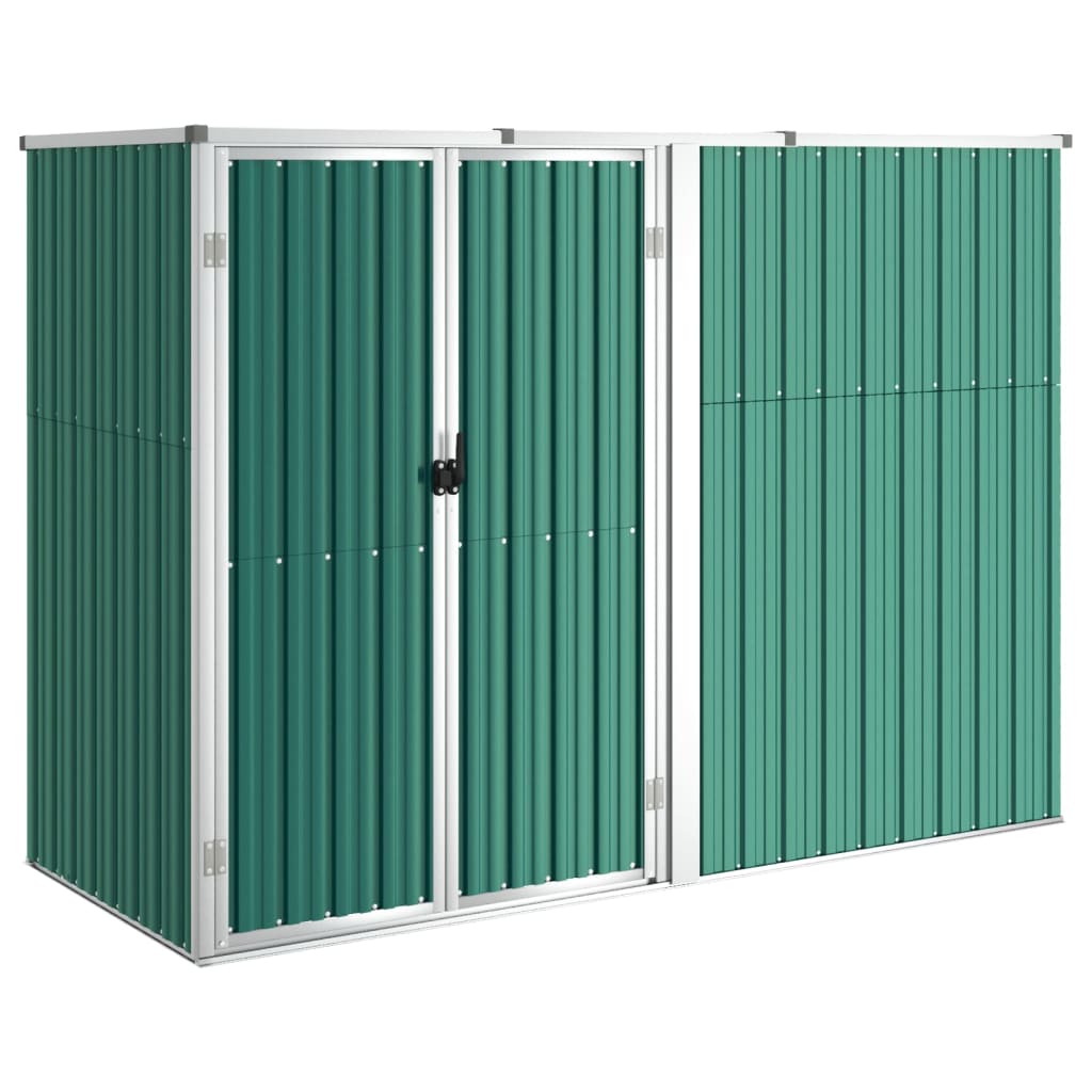 Vidaxl jardin hangar 225x89x161 cm en acier galvanisé vert