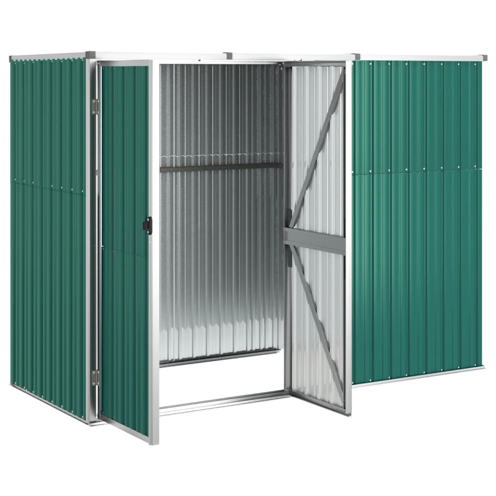 Vidaxl jardin hangar 225x89x161 cm en acier galvanisé vert