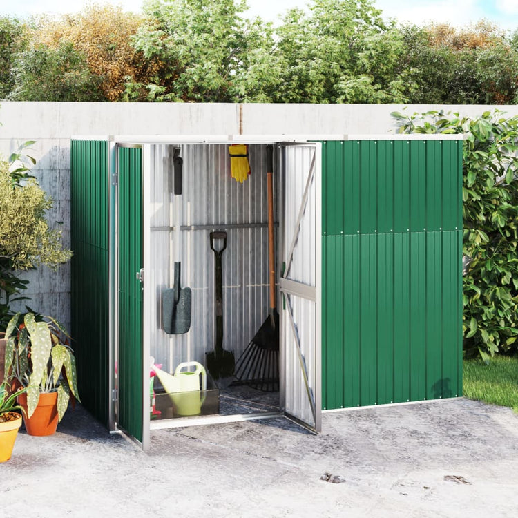 Vidaxl jardin hangar 225x89x161 cm en acier galvanisé vert