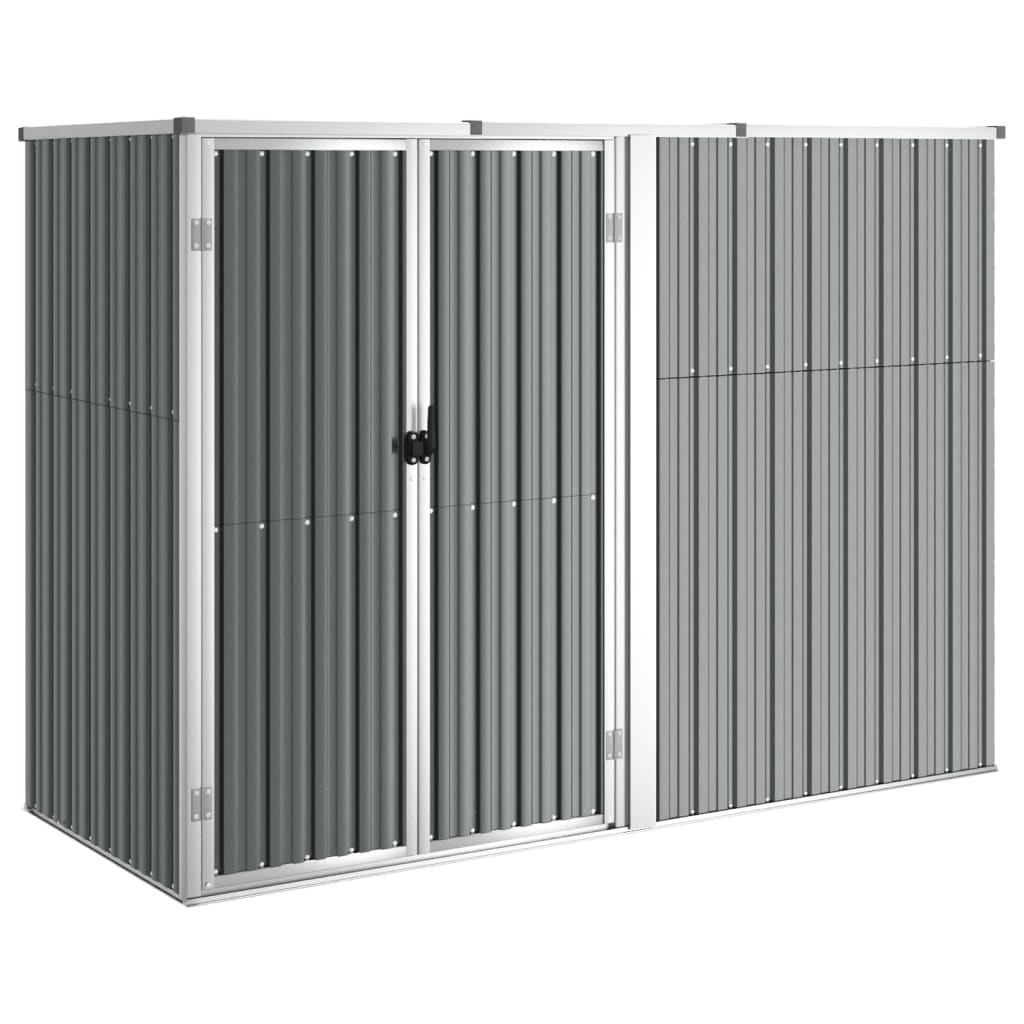 SHED JARDIN VIDAXL 225x89x161 cm Gray en acier galvanisé