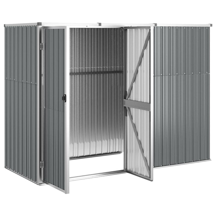 SHED JARDIN VIDAXL 225x89x161 cm Gray en acier galvanisé