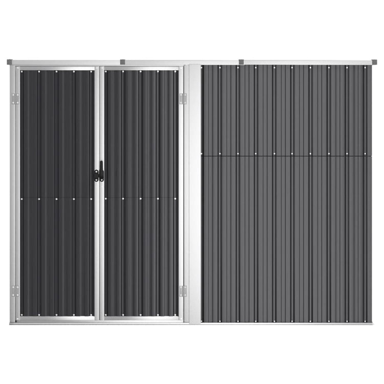 Vidaxl jardin hangar 225x89x161 cm anthracite en acier galvanisé -colore
